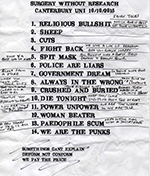 Click to enlarge Surgery Without Research - UCA Canterbury, Kent 10.10.15